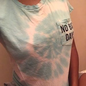 Vans No BadDay baby blue and white tie-dye t-shirt